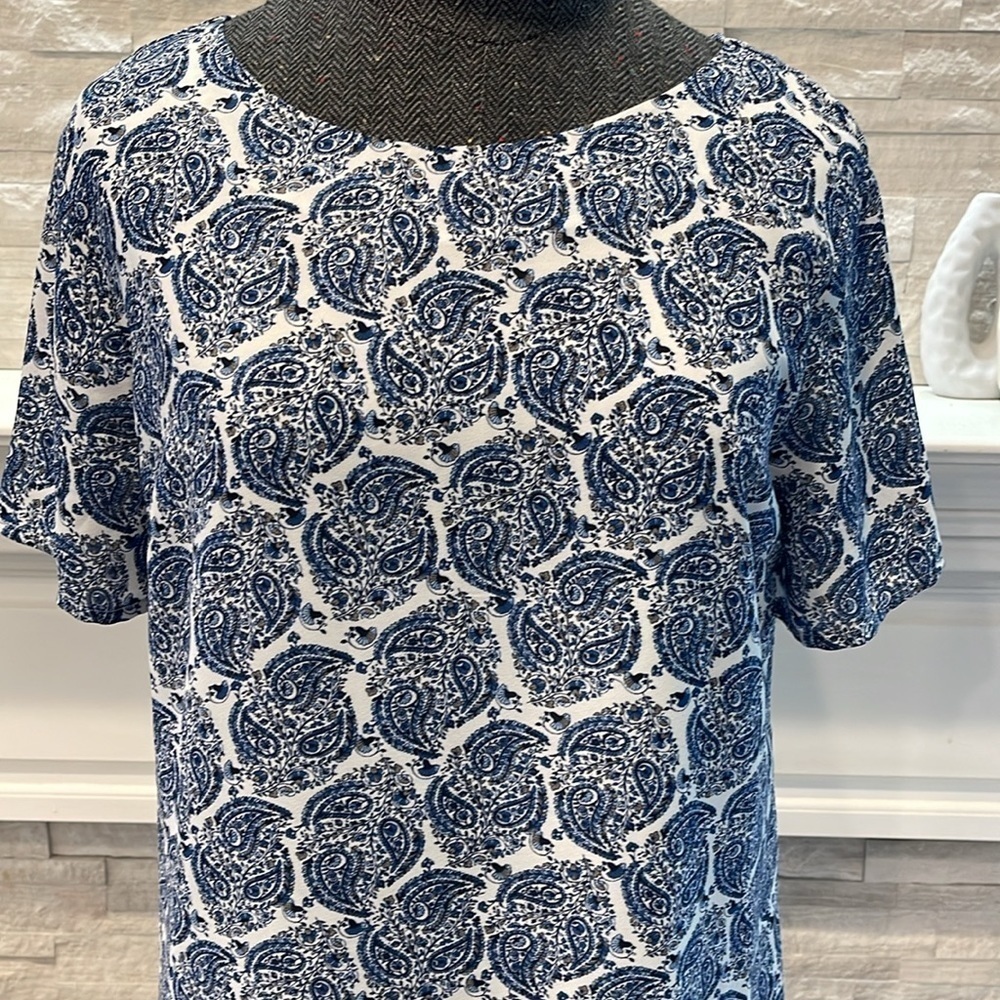 Lulus Taj Mahal Tour Blue Print Shift Dress size Medium - Picture 5 of 9
